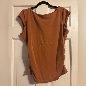 DR2 Rust-Toned Cap Sleeve Boatneck Tee